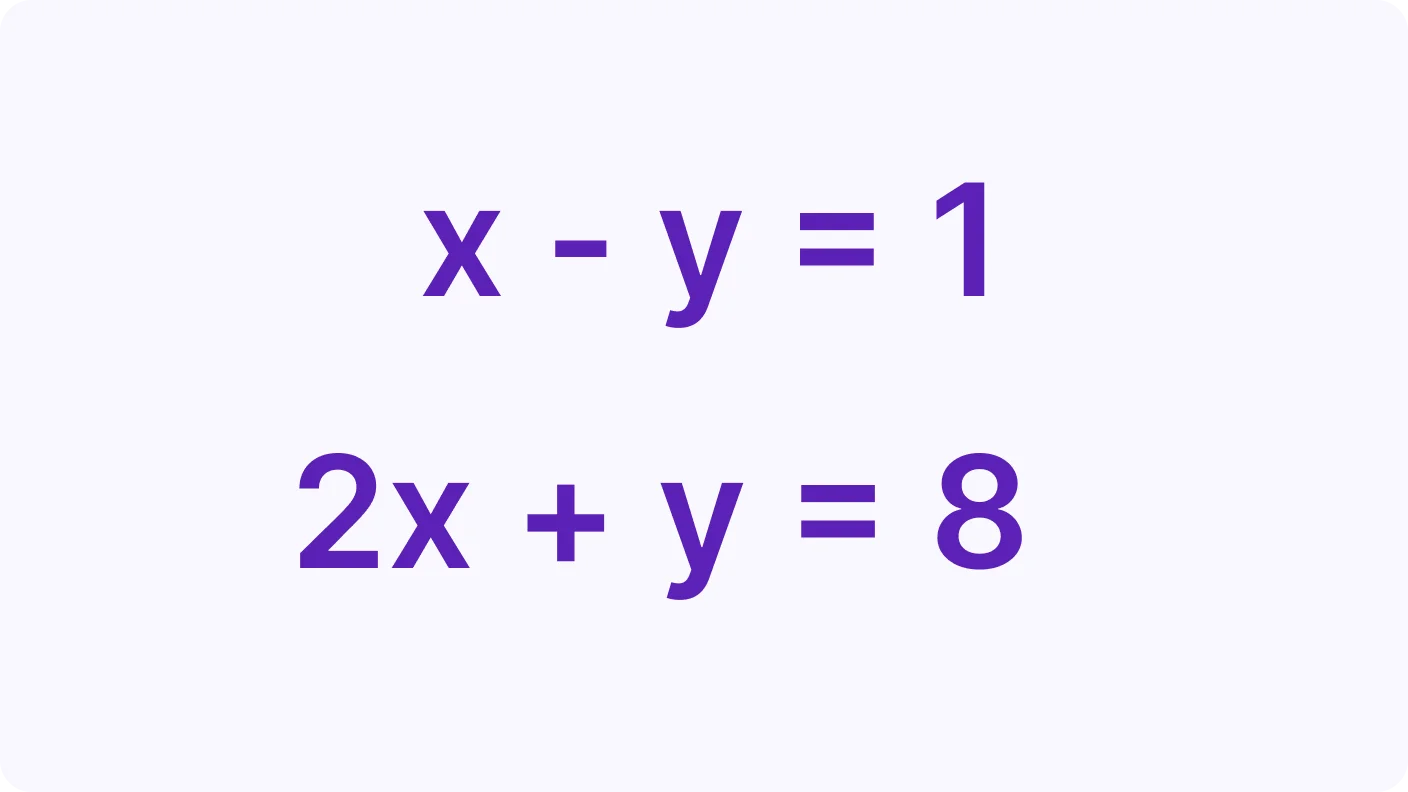 Simultaneous Equations: Equal Values and Substitution Method - introduction visual