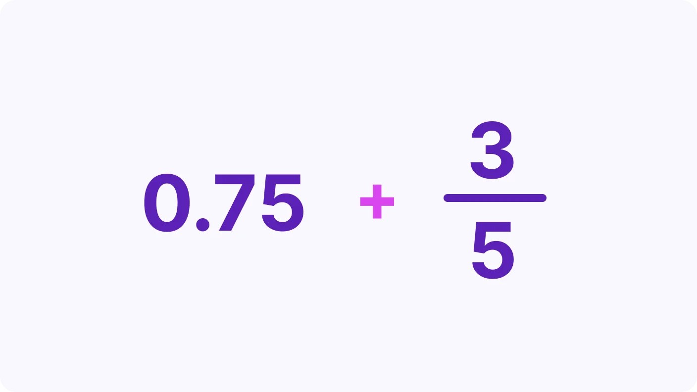 Adding and Subtracting Fractions and Decimals - introduction visual