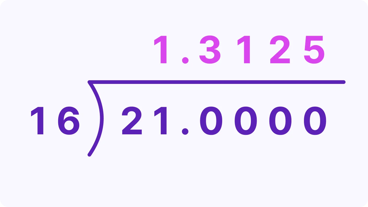 Convert Fraction to Decimal Using Long Division - introduction visual